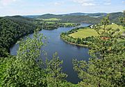 Slapy Reservoir on middle course of the Vltava