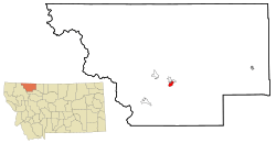 Location of South Browning, Montana