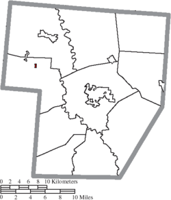 Location of Milledgeville in Fayette County