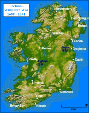 Map of Ireland - Williamite War
