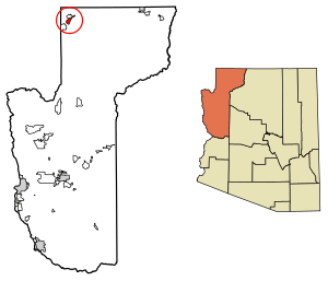 Location of Littlefield in Mohave County, Arizona.