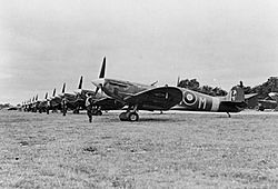 Supermarine Spitfire Mk V of No. 350 (Belgian) Squadron at RAF Kenley during the Second World War.