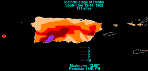 Debby 1982 rainfall