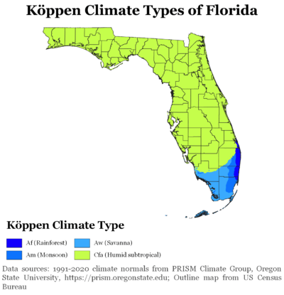 Köppen Climate Types Florida