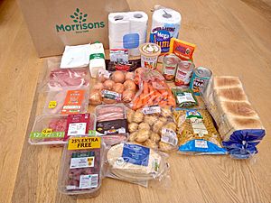 Morrisons "meat eaters" basic food parcel to feed two people for one week
