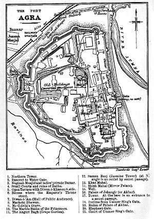 Plan du fort d'Agra (1901)