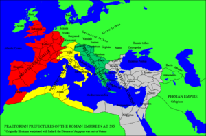 Praetorian Prefectures of the Roman Empire 395 AD