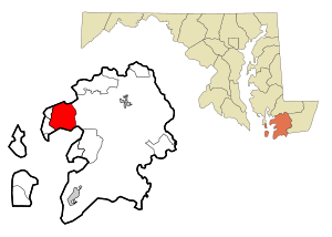 Somerset County Maryland Incorporated and Unincorporated areas Dames Quarter Highlighted.svg