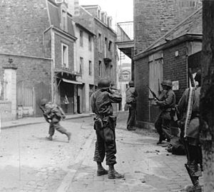 Street fighting in Saint-Malo during August 1944