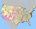 West Nile virus cases in United States map- 2004