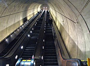 Wheaton escalator from bottom right