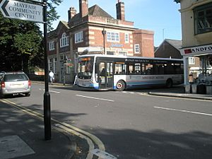 Bus emerging from Beaumont Road into Sandford Avenue - geograph.org.uk - 1449239