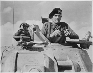 General Bernard L. Montgomery watches his tanks move up. North Africa, November 1942. - NARA - 535939