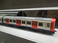 Miniature London tube train at London Transport Museum