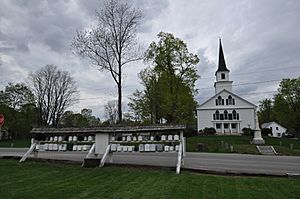 Nelson Community Church and the town's iconic row of mailboxes