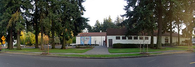 North side of Mt Scott Community Center building, Portland, Oregon