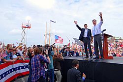 Paul Ryan with Mitt Romney in Norfolk, Virginia 8-11-12