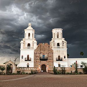 San Xavier del Bac in overcast weather