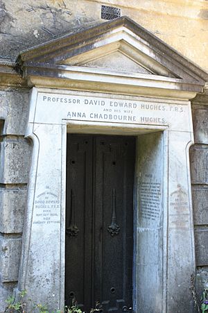 The vault of David Edward Hughes, Highgate Cemetery, London