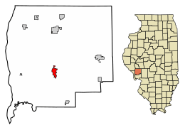 Location of Carrollton in Greene County, Illinois.