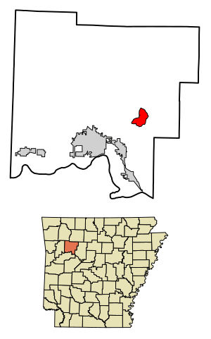 Location of Hagarville in Johnson County, Arkansas
