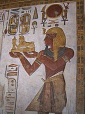 Relief from the sanctuary of the Temple of Khonsu at Karnak depicting Ramesses III