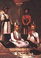Madhu Rao Narayan the Maratha Peshwa with Nana Fadnavis and attendants Poona 1792 by James Wales