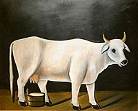 Niko Pirosmani. White Cow on a Black Nackground (31635676023)