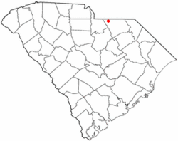 Location of Pageland, South Carolina