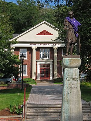 Statue of King Alfred at Alfred University