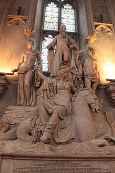 The huge monument to William Pitt the Younger, Guildhall, London