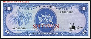 Trinidad and Tobago 100 Dollars banknote of 1964