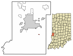 Location of Riley in Vigo County, Indiana.