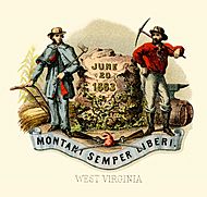 West Virginia state coat of arms (illustrated, 1876)