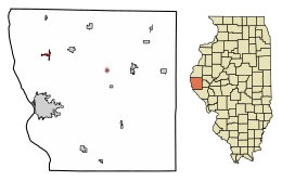 Location of Ursa in Adams County, Illinois.