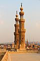 Cairo, moschea di al-muayyad, tetti, con cupola del mausoleo e minareti di bab zuweila, 17