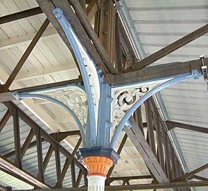 Clapham Junction Railway Station - Detail of Roof Columns - London - 240404