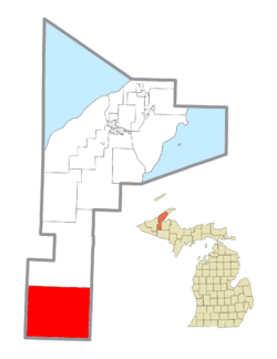 Location within Houghton County