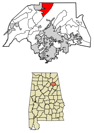 Location of Whitesboro in Etowah County, Alabama.