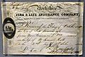 Life insurance certificate issued by the Yorkshire Fire & Life Insurance Company to Samuel Holt, Liverpool, England, 1851. On display at the British Museum in London