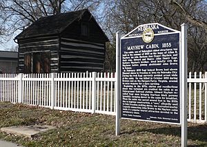 Mayhew Cabin and marker from SE 1
