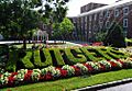 Rutgers spelled out in hedge on College Ave campus New Brunswick NJ