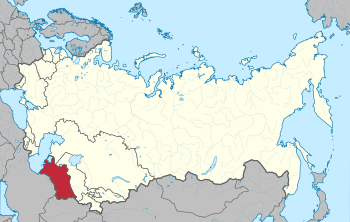 Location of Turkmenistan (red) within the Soviet Union