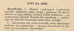 Zalewajka - przepis, książka "Przepisy dawne i nowe", 1933 (cropped)
