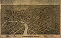 1872 Birds Eye View of Columbus Ohio by Bailey LC