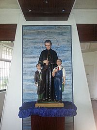 Don Bosco statue at the Shrine of Mary Help of Christians in Calamba, Laguna