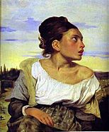 Eugène Delacroix. Girl Seated in a Cemetery