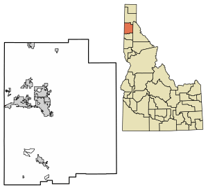 Location of Stateline in Kootenai County, Idaho.