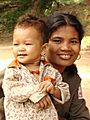Mother and Child - Neak Pean - Angkor - Cambodia