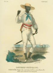Negre des encirons de Vera-crux (Santa Fe) dans son costumes de dimanche by Claudio Linati 1828